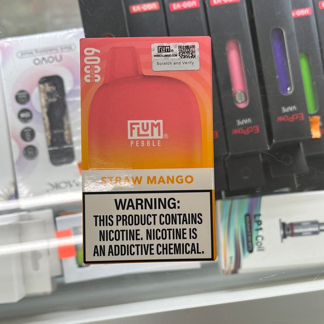 Flum pebble straw mango Super 3 cigarette Flum pebble straw mango Super 3 cigarette